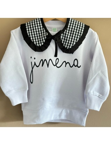 Sudadera con cuello vichy