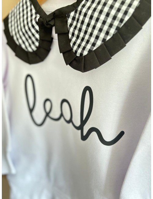 Sudadera con cuello vichy