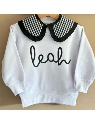 Sudadera con cuello vichy