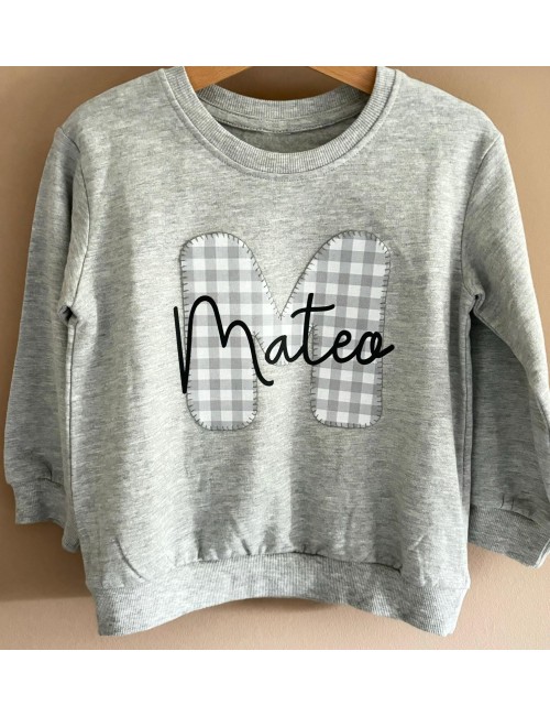 Sudadera vichy gris